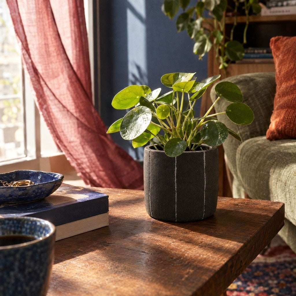 Black Striped Plant Pot Cover, photo 2