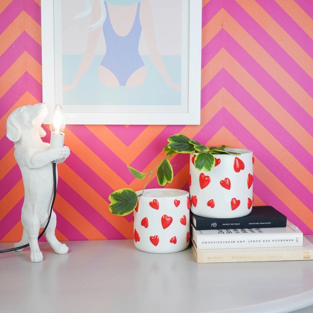 Large White Hearts Planter, photo 3