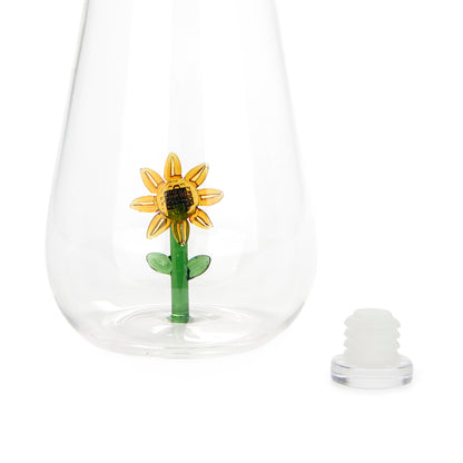 Botanical Sunflower 1L bottle, close-up of the flower with the stopper beside it