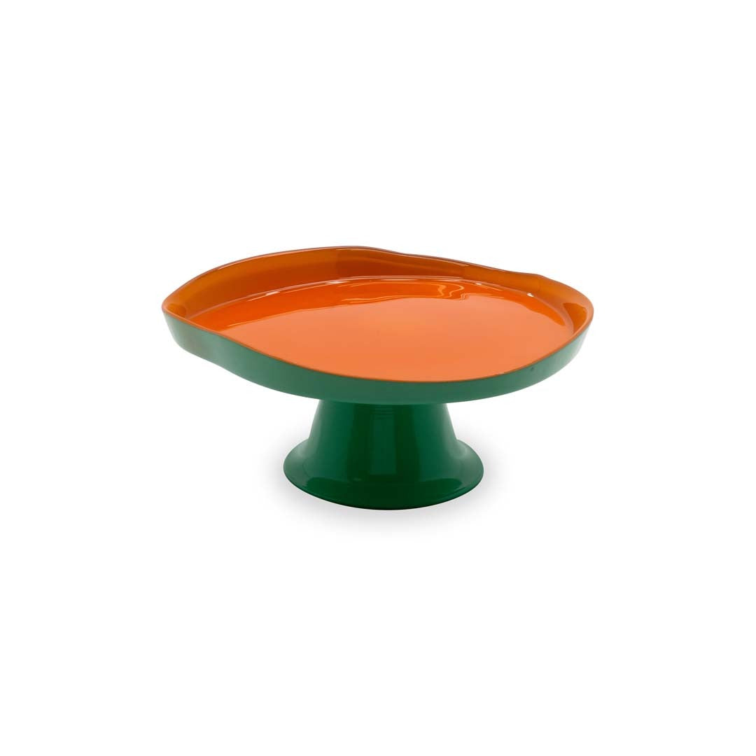 Small Orange and Green Cake Stand - Strabello Design