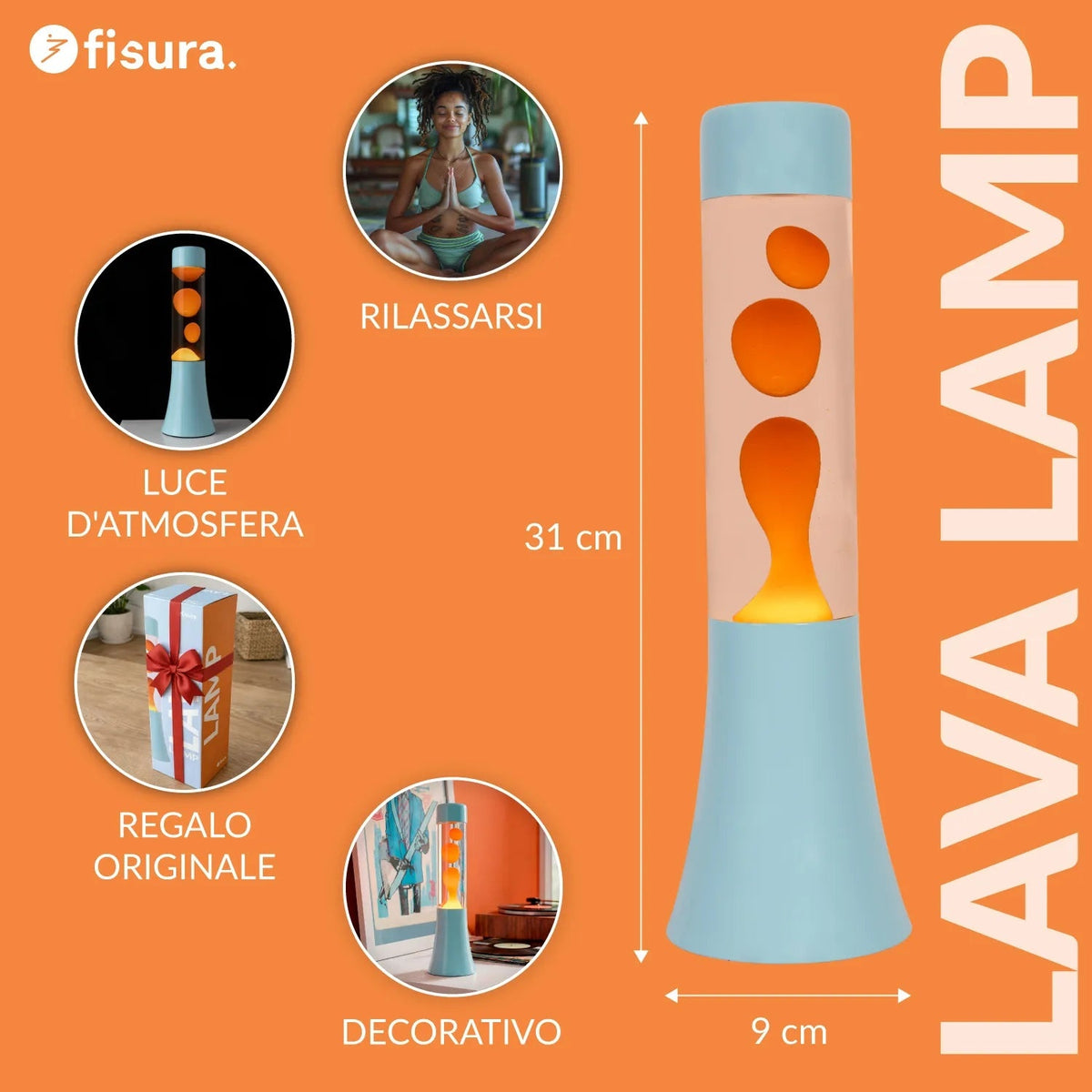 Blue and Orange Mini Lava Lamp, photo 2