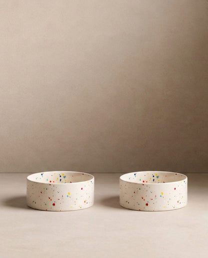 New Party Set of 2 Pet Bowls White, photo 5