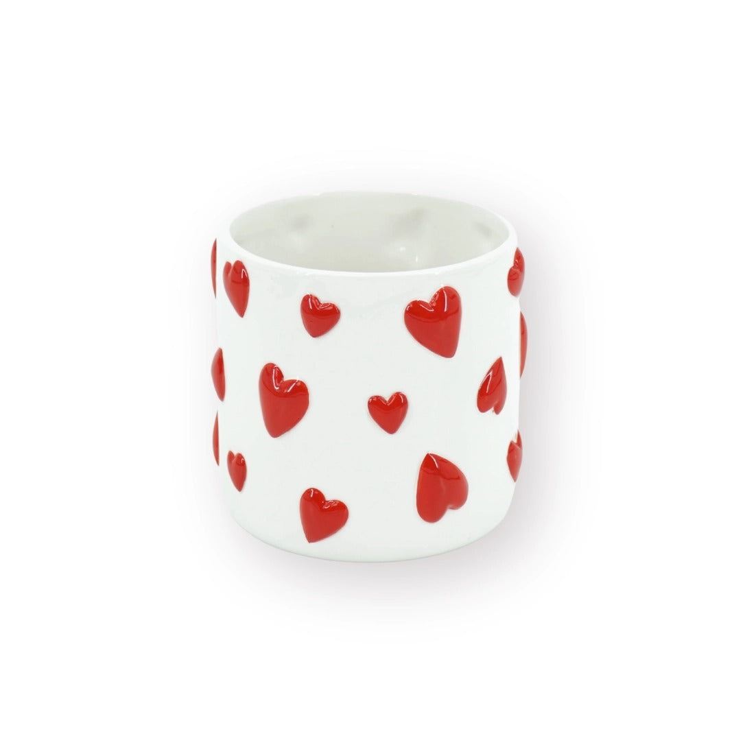 Large White Hearts Planter - Strabello Design