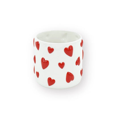 Large White Hearts Planter - Strabello Design