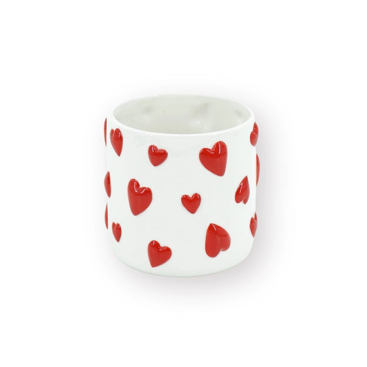 Large White Hearts Planter - Strabello Design