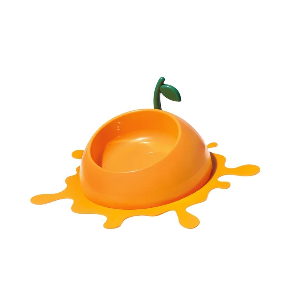 Juicy Tangerine Bowl with Spoon and Mat - Strabello Design