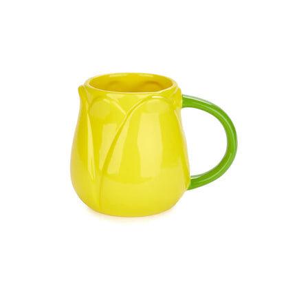 Yellow Tulip mug on a white background with no other elements