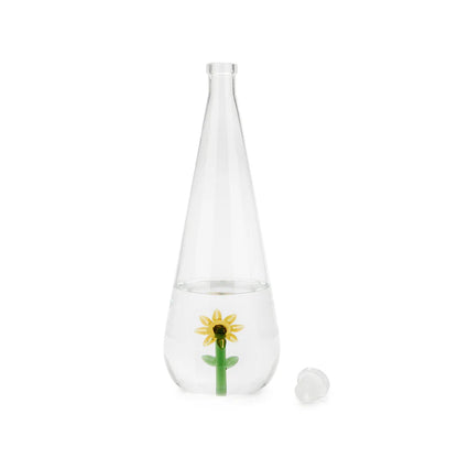 Botanical Sunflower 1L bottle filled with water with the stopper resting beside it