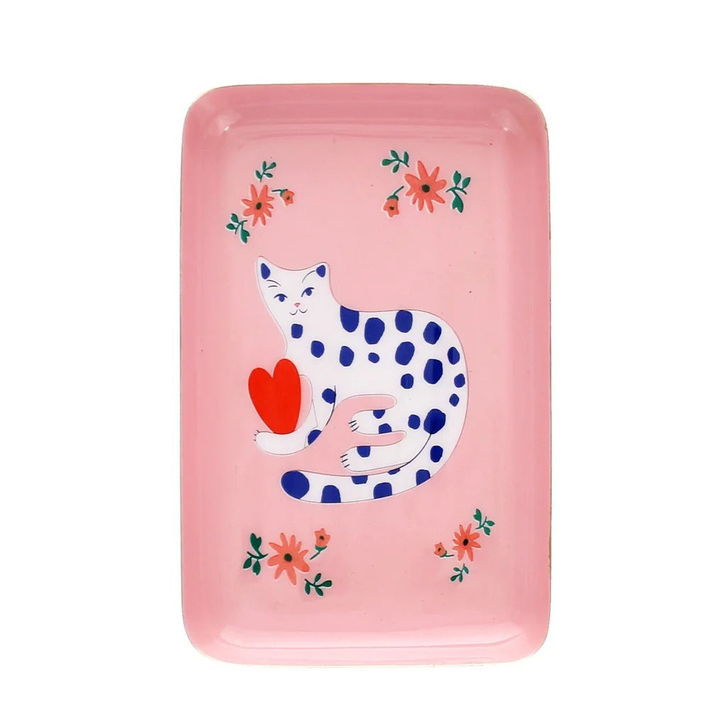 Polka Dot Cat Trinket Tray - Strabello Design