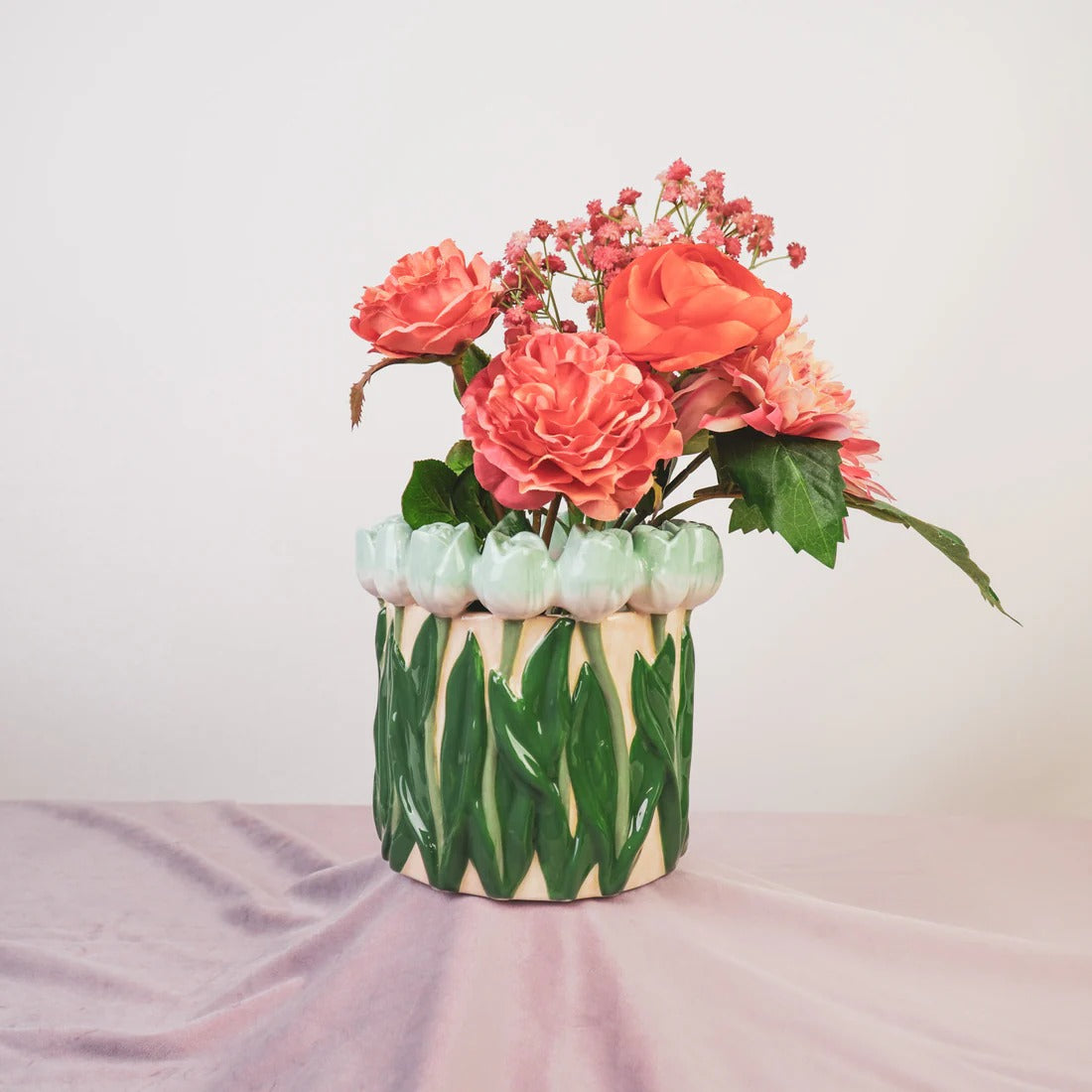 Vaso Corona di Tulipani Menta, foto 2