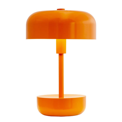 Haipot rechargeable lamp in orange, seen from a slightly different angle.