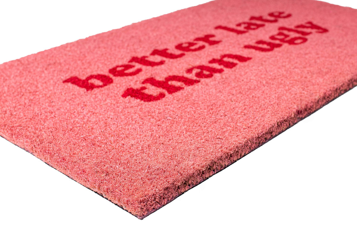 Better Late Than Ugly Pink Doormat, photo 3