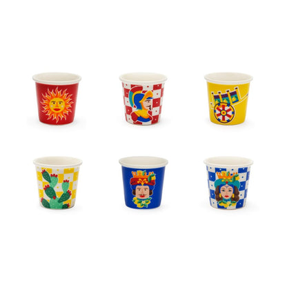 Set of 6 Sicilian Rhapsody Espresso Cups - Strabello Design