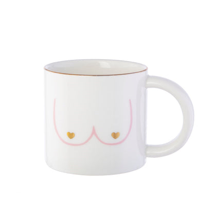 Girl Power mug in white, same design, seen with the handle turned to the right.
