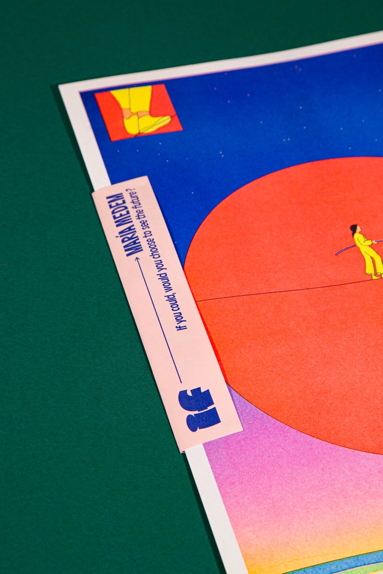 Se Potessi poster, close-up on the corner with the pink band naming the artist
