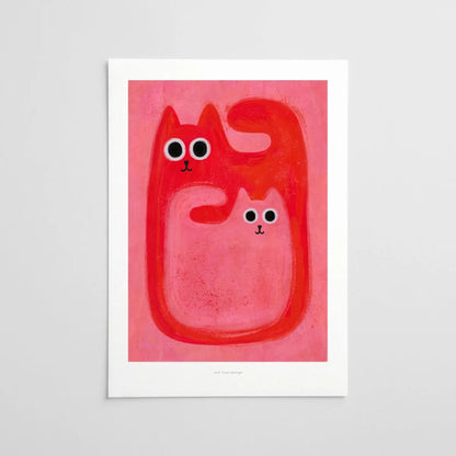 Big and Little Cats Poster - Strabello Design