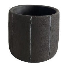 Black Striped Plant Pot Cover - Strabello Design