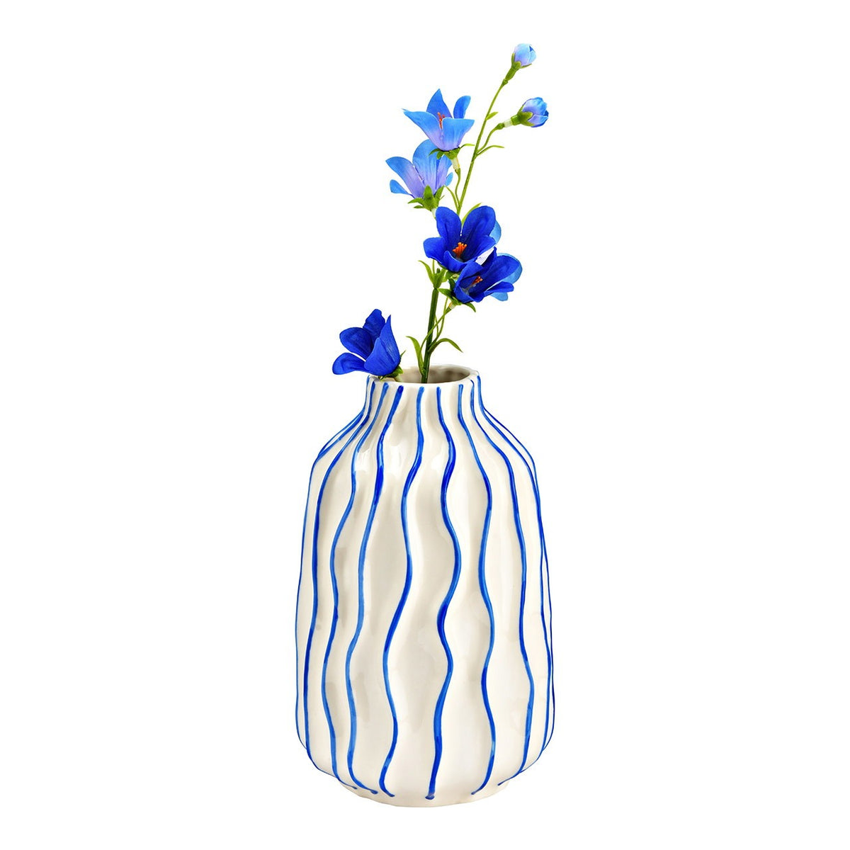 Vaso a Bottiglia Righe Blu, foto 2