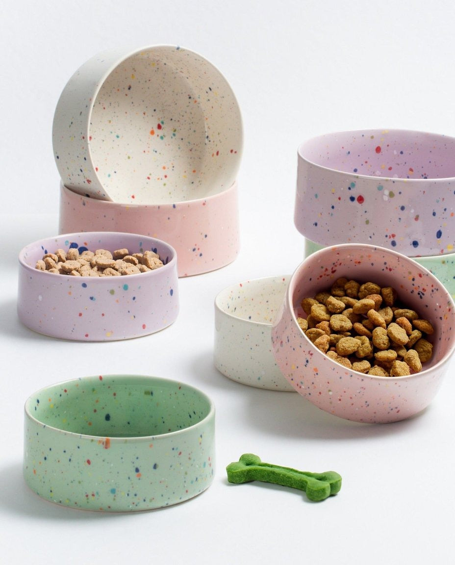 New Party Set of 2 Pet Bowls Green, photo 5