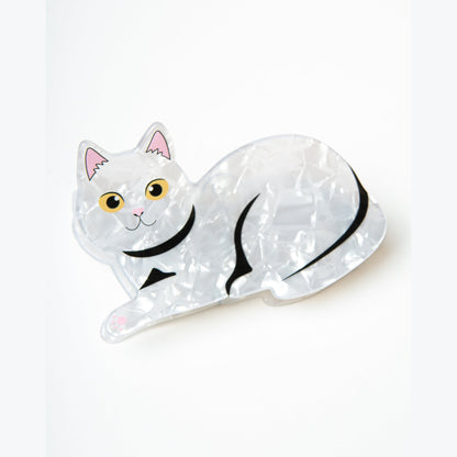 White Cat Hair Clip - Strabello Design