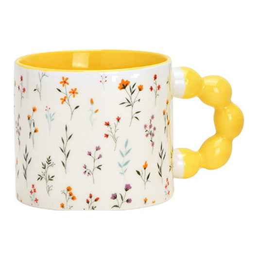 Floral Mug with Pearl Handle - Strabello Design