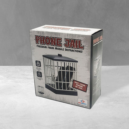 Phone Jail black packaging with the Phone Jail title and the cage printed on the box.