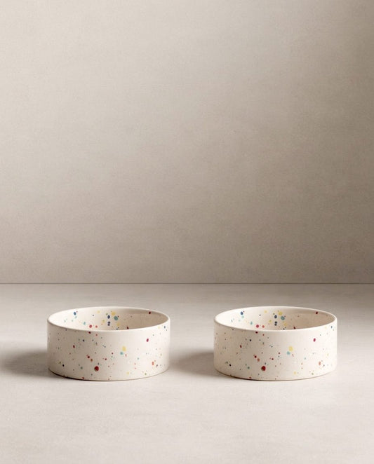 New Party Set 2 Ciotole per Animali Bianche - Strabello Design