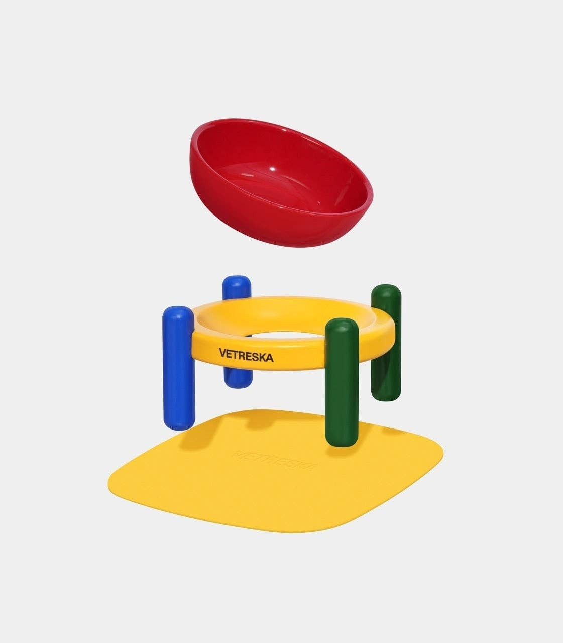 Chroma Pet Bowl with Stand and Mat - Strabello Design