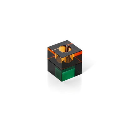 Gem Blocks Candle Holder Green Amber, photo 2