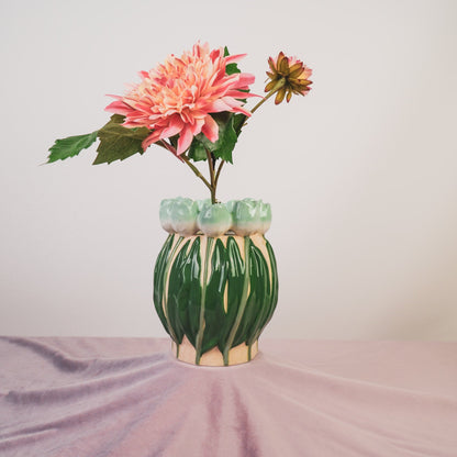 Round Mint Tulip Crown Vase, photo 2