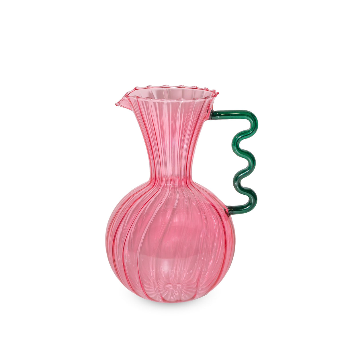 Pink Carafe with Wavy Handle - Strabello Design