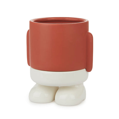 Mr. Standy flower vase assembled, seen at an angle on a white background