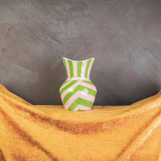 Striped Round-Bellied Vase - Strabello Design