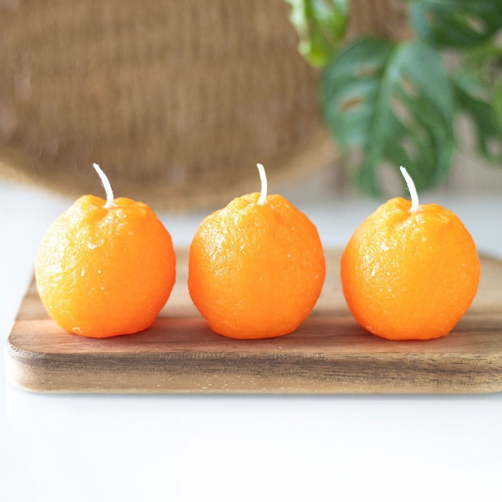 Set of 3 Orange Candles, photo 2