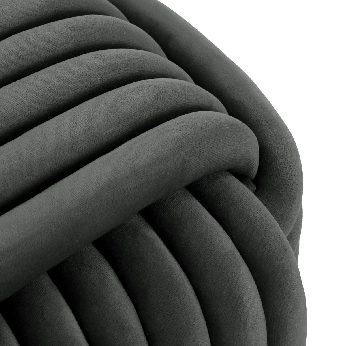Dark Grey Ribbed Square Pouf, photo 3