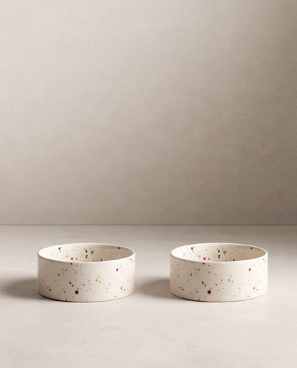 New Party Set of 2 Pet Bowls White, photo 2
