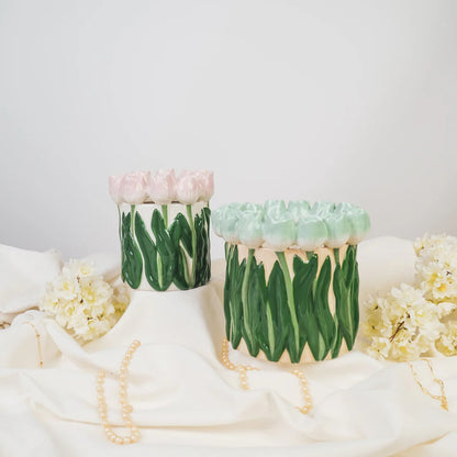 Small Pink Tulip Crown Vase, photo 2