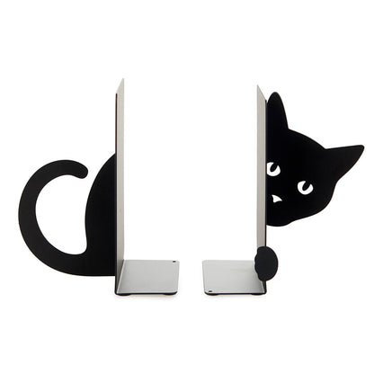 Hidden Cat Bookend: the two separate halves showing the cat's tail and its head.