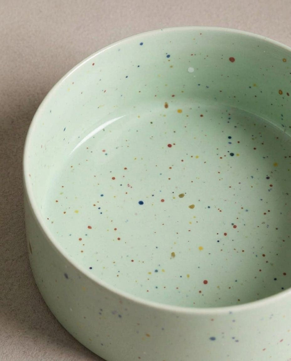 New Party Set of 2 Pet Bowls Green, photo 3