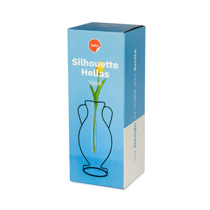 The amphora silhouette vase shown in its light blue box
