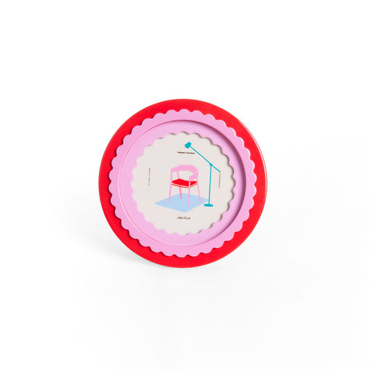 Glossy Round Table Frame - Strabello Design
