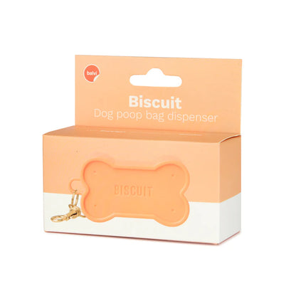 Green Biscuit dog waste bag holder, closed on a green background
