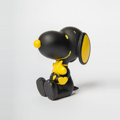Snoopy with Woodstock Figurine in Black - Strabello Design