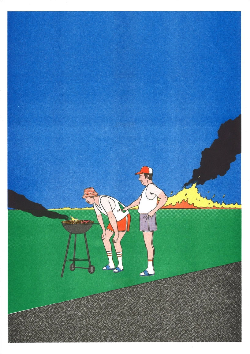 Same poster without the frame, showing the blue sky and green grass