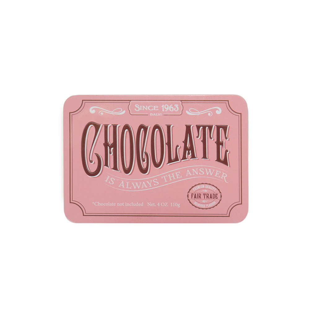 Portagioie Chocolate: il coperchio chiuso con la scritta Chocolate is always the answer.