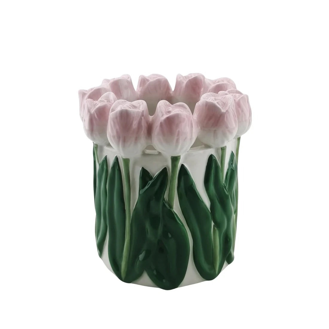 Small Pink Tulip Crown Vase - Strabello Design