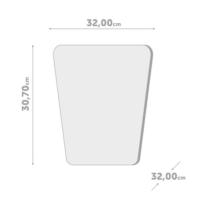 Basket Bin: the diagram with the measurements, 32cm wide and 30.70cm tall.