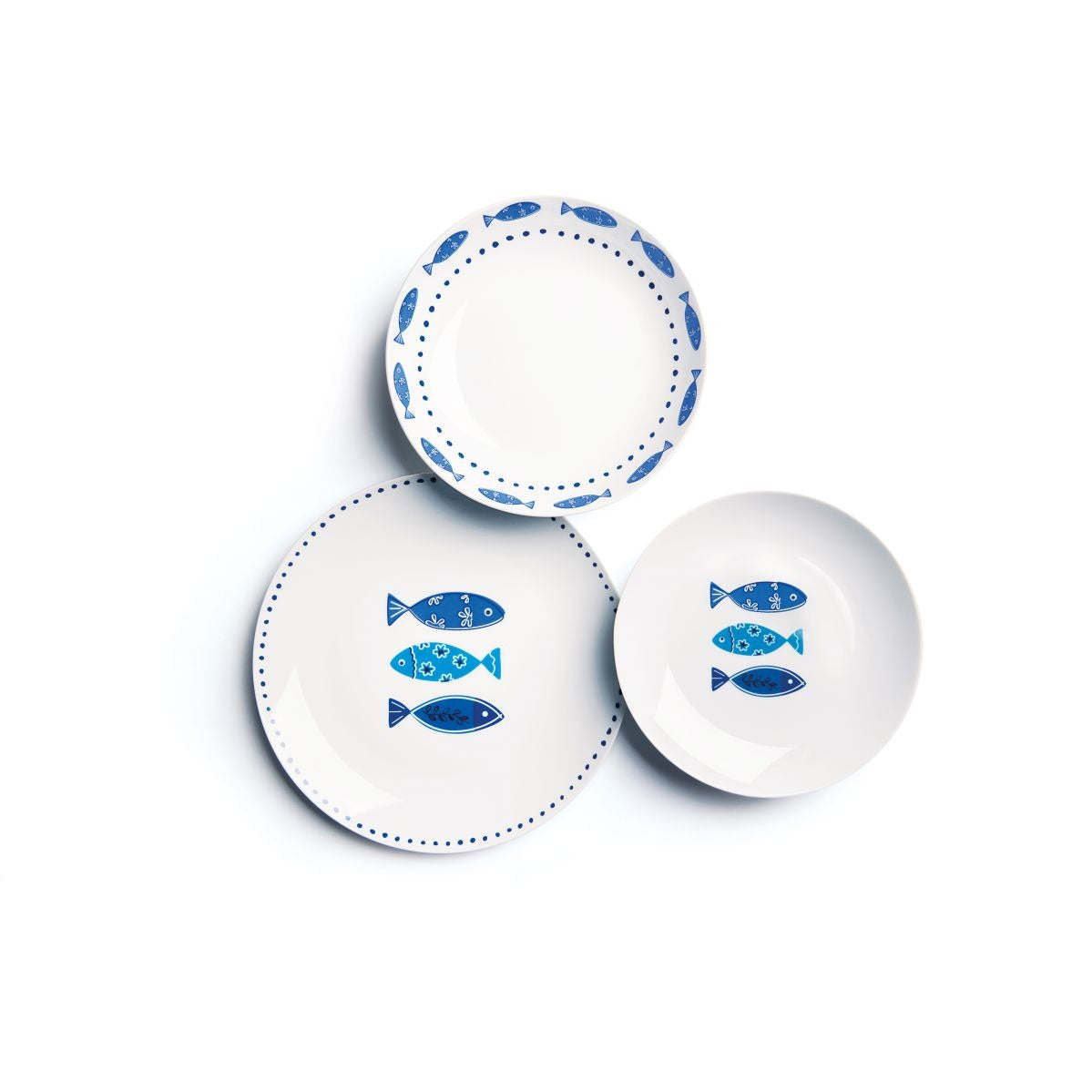 Ocean Fish 18-Piece Dinner Set - Strabello Design