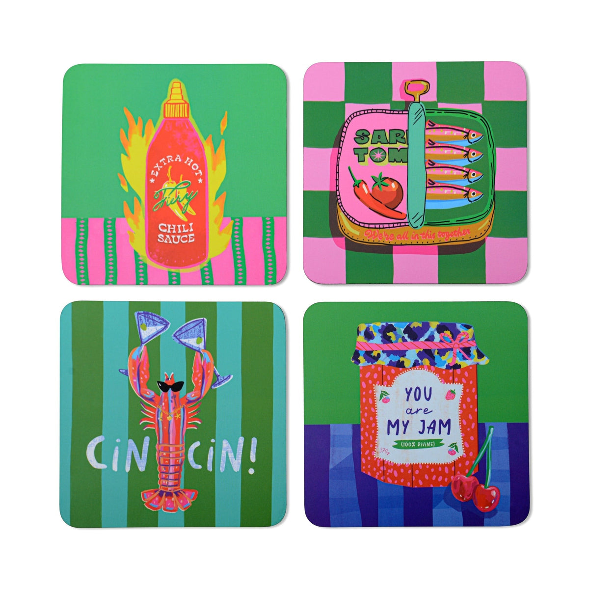 Set 4 Sottobicchieri Buongustaio - Strabello Design