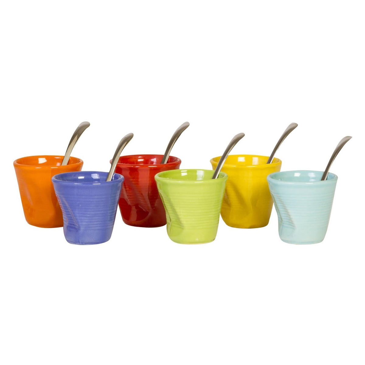 Set of 6 Espresso Cups with Spoons - Strabello Design